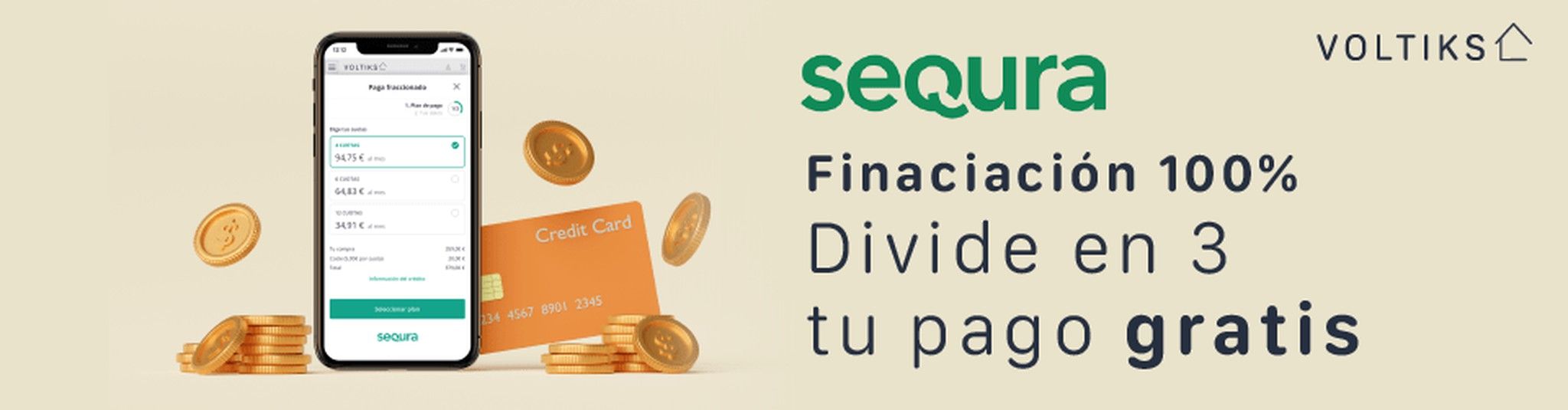 Divide en 3 tu pago, completamente gratis con sequra