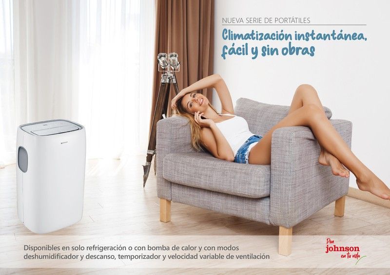 Johnson amplia este año su gama doméstica  con la introducción de una nueva serie de portátiles, una gama dirigida a  aquellos que quieren una climatización instantánea, fácil y sin obras