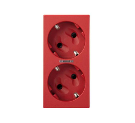 Double socket outlet schuko cut 500 Cima red led Simon 50010432-037