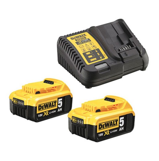 Sats 2 XR 18V skenbatterier + XR 10,8V Dewalt DCB115P2-QW laddare