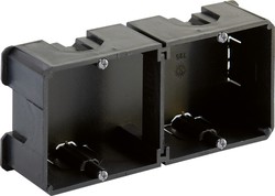 Caja de mecanismos de empotrar para 2 elementos, 145 x 67 x 42 mm. Universal.