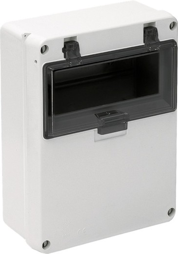Waterproof distribution box with 7 elements. IP54.