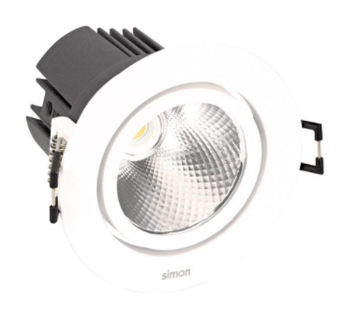 Inundação larga redonda ajustável de Downlight WW Simon branco 70323030-483