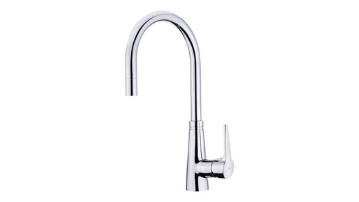 Single-lever kitchen tap with removable high spout and removable Teka aerator