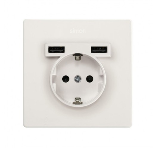 Schuko Monoblock Kit + 2 USB chargers 1 element