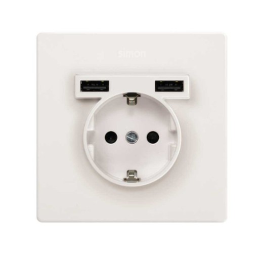 Schuko Monoblock Kit + 2 USB-laders 1 element