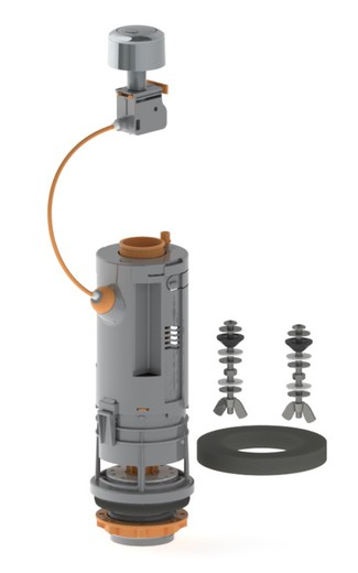 Mecanismo Niagara de descarga universal accionado por cable -doble pulsador- para cisternas bajas de PRHIE 70355