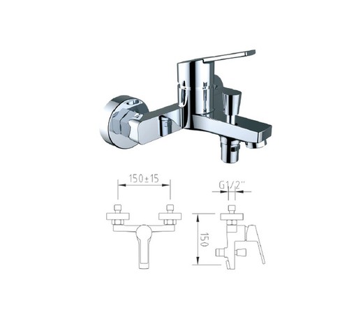 One Cabel series bath-shower mixer