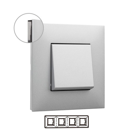 Sierplaat Valena Next 4 elements aluminium Legrand 741034