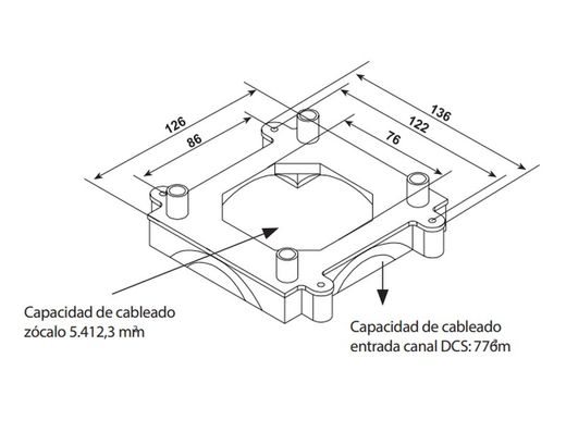 Plinth for turret 500 Cima with white floor channel Simon 52554204-030