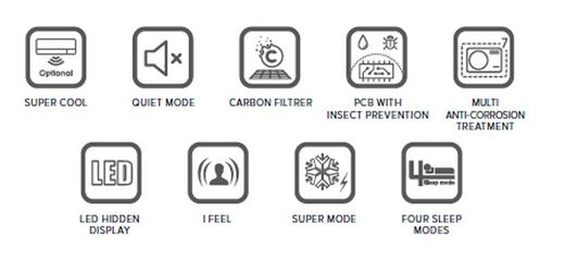 Aire Acondicionado Hisense Serie Brissa 12 CA35YR03 conjunto inverter split pared