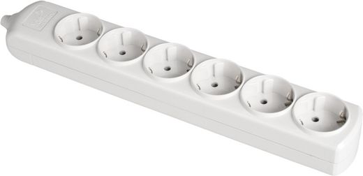 Base múltipla com 6 tomadas 2P+E, 16A 250V~.