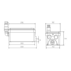 SANISHOWER Avloppspump för avloppsvatten 0101000