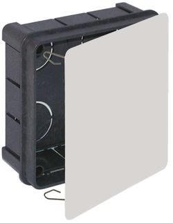 Caja de conexión de empotrar. De 100 x 100 x 45 mm. Tapa con garra metálica.