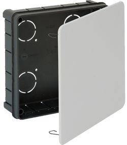 Caja de conexión de empotrar. De 150 x 150 mm. Tapa con garra metálica.