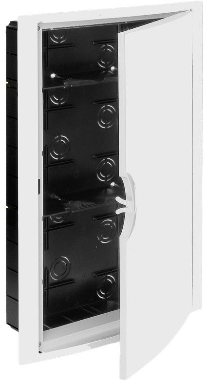 Boitier de connexion intégré. 300x500x60mm. Cadre et porte blancs.