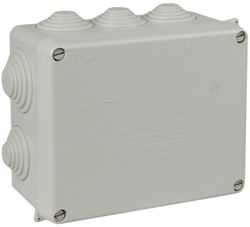 Caja estanca de conexión 160 x 135 x 70 mm con conos. Color gris.