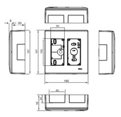 Surface box 500 Cima 2 double modules white Simon 51000002-030