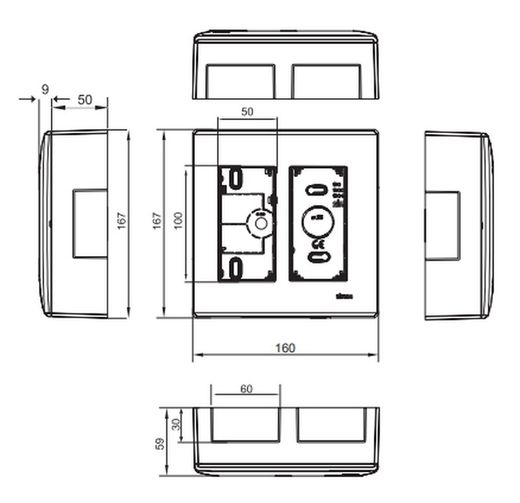 Surface box 500 Cima 2 double modules white Simon 51000002-030