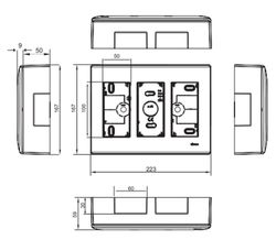 Surface box 500 Cima 3 double modules white Simon 51000003-030