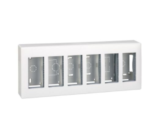 Caixa de superfície 500 Cima 6 módulos duplos branco Simon 51000006-030