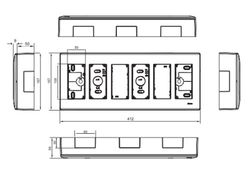 Surface box 500 Cima 6 double modules white Simon 51000006-030