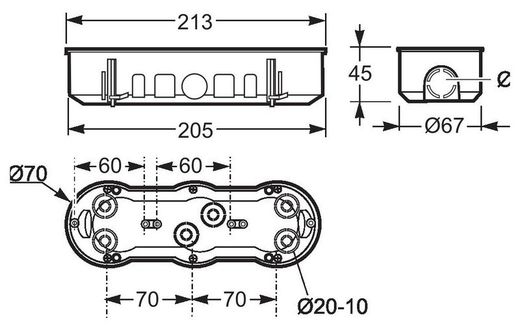 Triple universal gipsplader til FAMATEL 3257 mekanismer