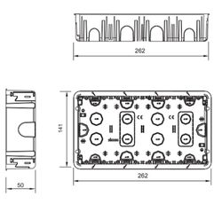 Scatola da incasso 500 Cima 4 moduli doppi Simon 52010104-039