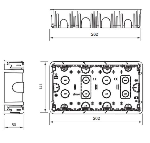 Scatola da incasso 500 Cima 4 moduli doppi Simon 52010104-039