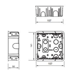 Scatola da incasso 500 Cima 2 moduli doppi Simon 52010102-039