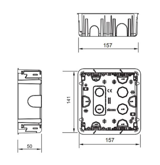 Scatola da incasso 500 Cima 2 moduli doppi Simon 52010102-039