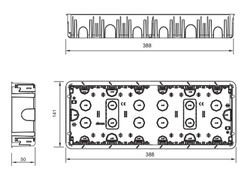 Flush box 500 Cima 6 double modules Simon 51020106-039
