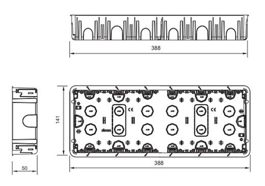 Flush box 500 Cima 6 double modules Simon 51020106-039
