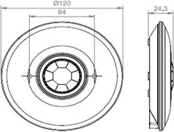 CIRCUMAT + 230 V for 360º ceiling, extra flat suitable for LED.IP20 OB137112 Orbis