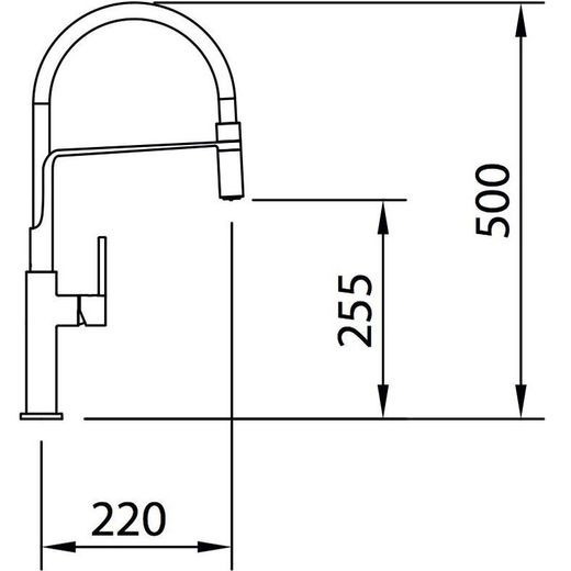 CLEVER 60146 CHEF SLIM Matte Black Sink Mixer Tap
