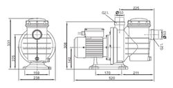 1.5CV LINCE-1500 Cabel 423899 zelfaanzuigende elektrische zwembadpomp