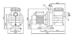 Self-priming electric pump for swimming pool 0.5CV LINCE-500 Cabel 423868