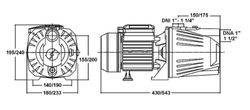 Selbstansaugende Elektropumpe JET-100M Kabel 9010
