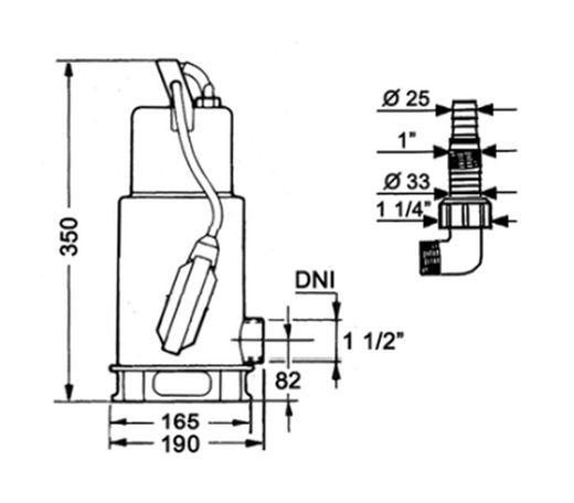 Submersible electric pump SX-100W Cabel 9216