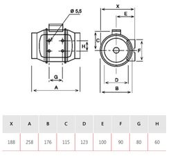 Extrator de duto helicoidal TD-350/125 230V 50HZ Soler y Palau 5211306500
