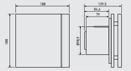 Bathroom extractor SILENT-100-CZ DESIGN S&P 5210601800