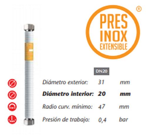 Flexo Presinox Tucai PR H-3/4 H-3/4 30 cm 4397