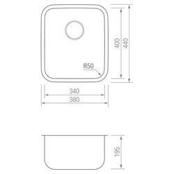 Sink Bucket CHEF 3440 ICOBEN 3001001