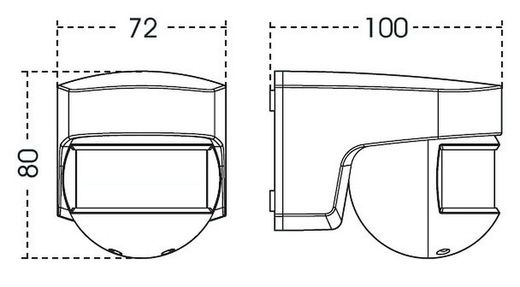 ISIMAT 230 V.Bewegungsmelder ohne verstellbare Wand.140º.IP55 OB134312 Orbis