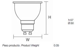 ROBLAN Dichroic GU10 LED-lampa 7W SMD 60º PROSKY 60