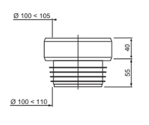 Koncentrisk halvstyv toaletthylsa CABEL 70721361