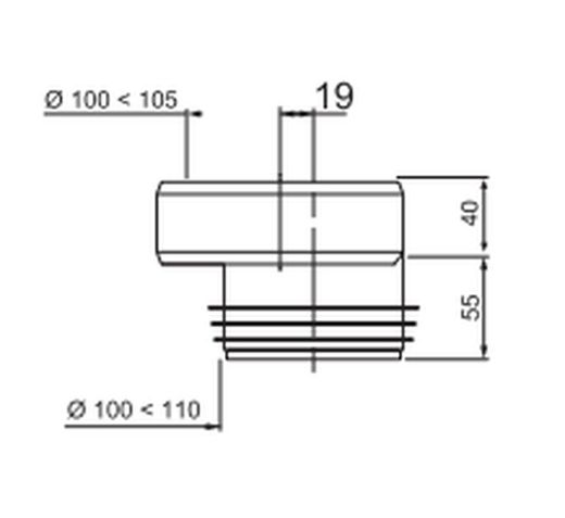 KABEL Halvstyv excentrisk WC-hylsa 70721362