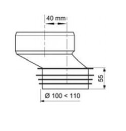 Halvstyv WC-hylsa Maximal excentricitet CABEL 70721363