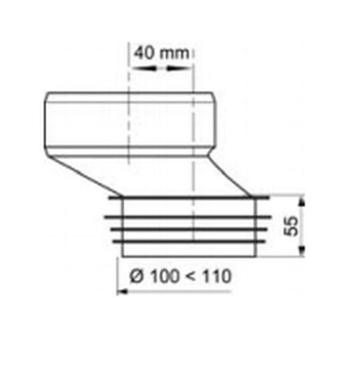 Halvstyv WC-hylsa Maximal excentricitet CABEL 70721363