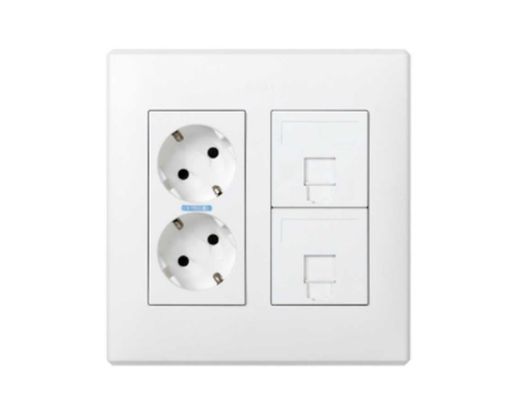 Unterputzrahmen 500 Cima mit 2 Doppelmodulen weiß Simon 51010102-030